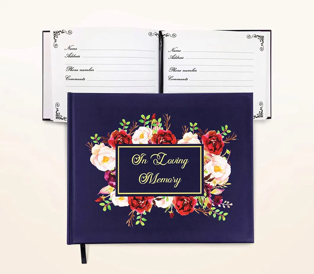 Memorial Book Funeral Guest Book Custom Size