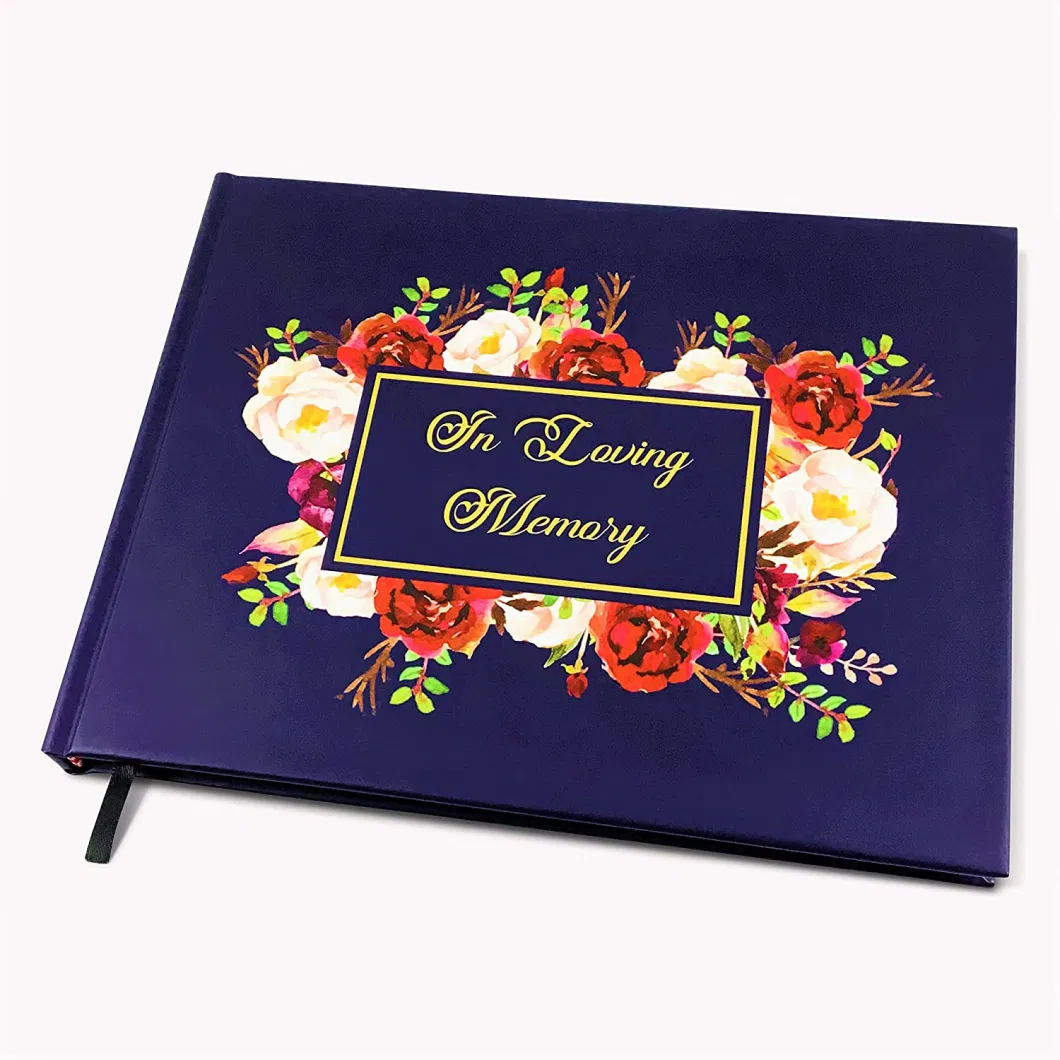 Memorial Book Funeral Guest Book Custom Size